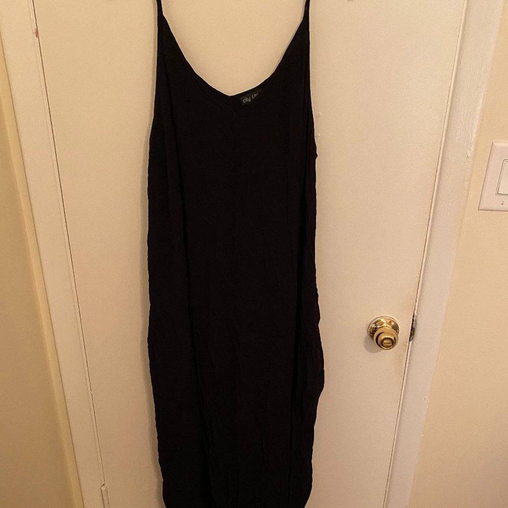 City Chic Black V Neck Maxi Dress